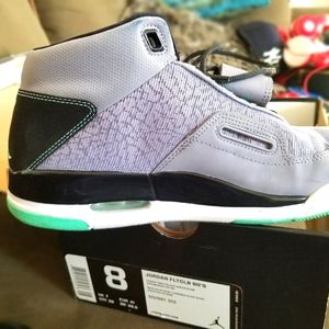 Jordan flight club 90s sneakers grey and mint green